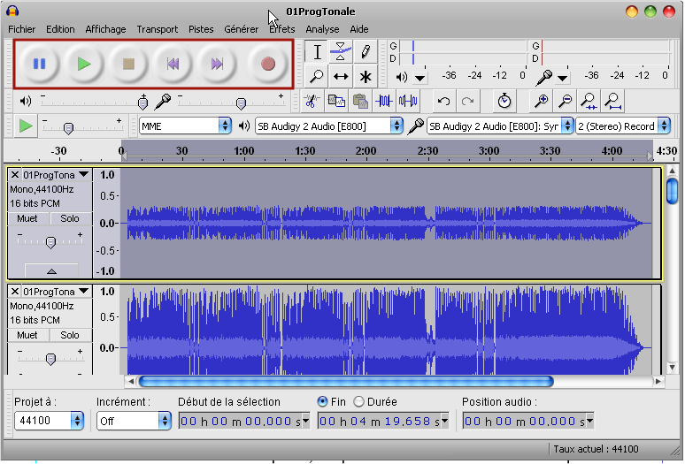 Audacity navigation
