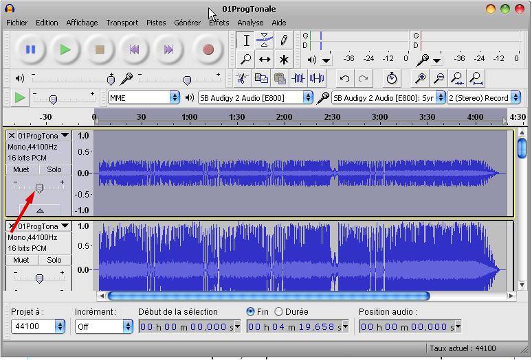 Audacity volume